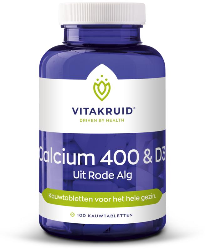 Calcium 400 & D3 uit rode alg - NowVitamins - Vitakruid - 8717438691923
