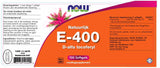 E-400 d-alfa Tocoferyl - NowVitamins - NOW Foods - 733739100429
