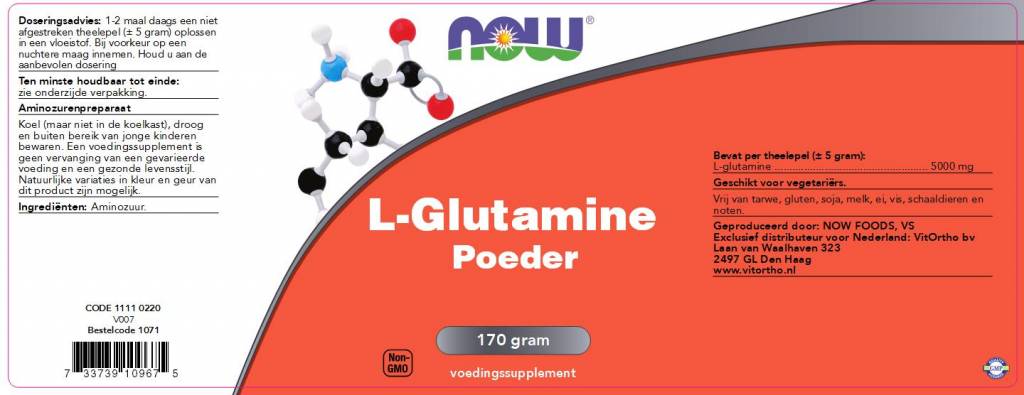 L-Glutamine Poeder - NowVitamins - NOW Foods - 733739109675