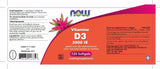 Vitamine D3 2000 IE - NowVitamins - NOW Foods - 733739147356
