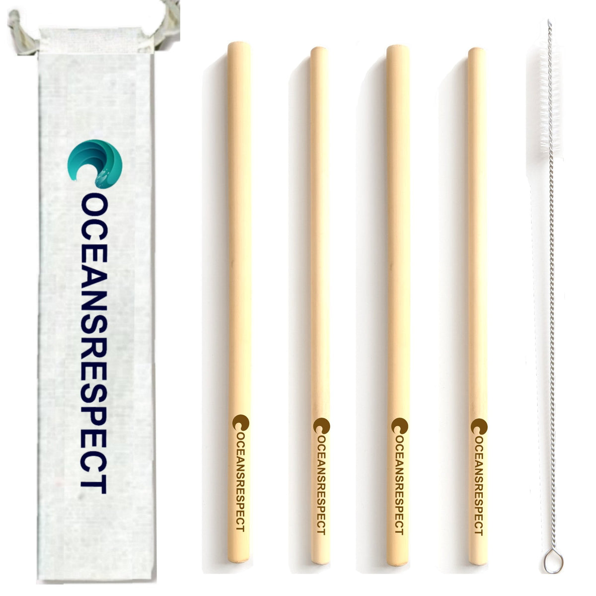 4 rietjes van bamboe - plastic vrij - NowVitamins - Oceansrespect - 31475239845955