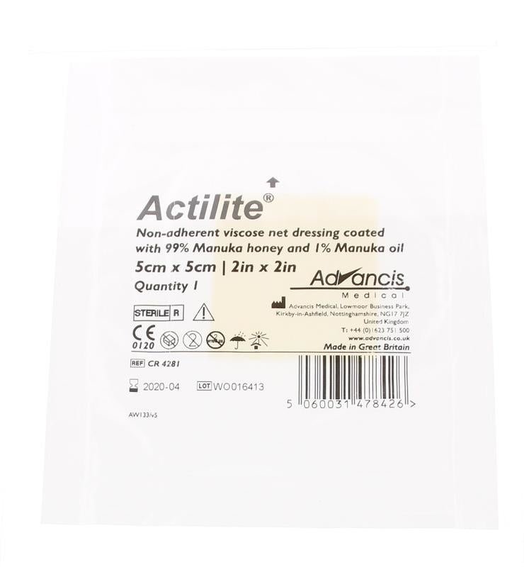 Actilite manuka non adh. netverband viscose 5 x 5 - NowVitamins - Advancis - 5060031478426