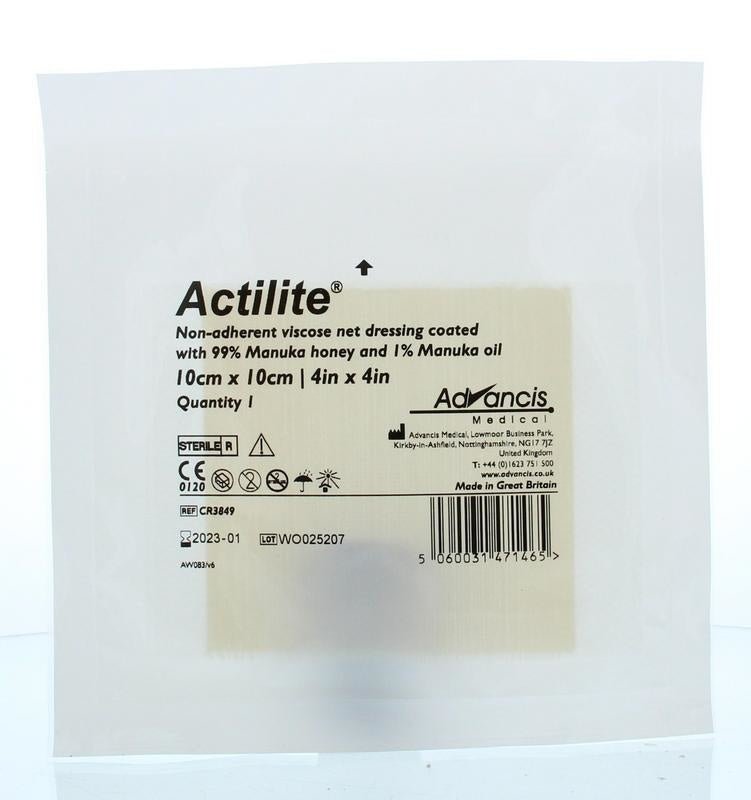 Actilite manuka non adhesive 10 x 10 - NowVitamins - Advancis - 5060031471465