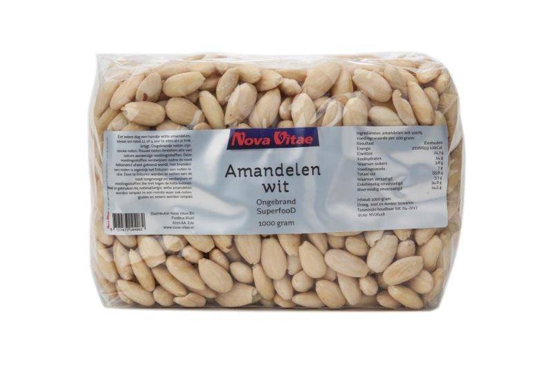 Amandelen wit ongebrand raw - NowVitamins - Nova Vitae - 8717473104082