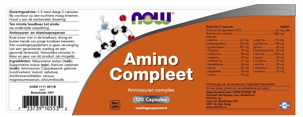 Amino Compleet - NowVitamins - NOW Foods - 733739105530