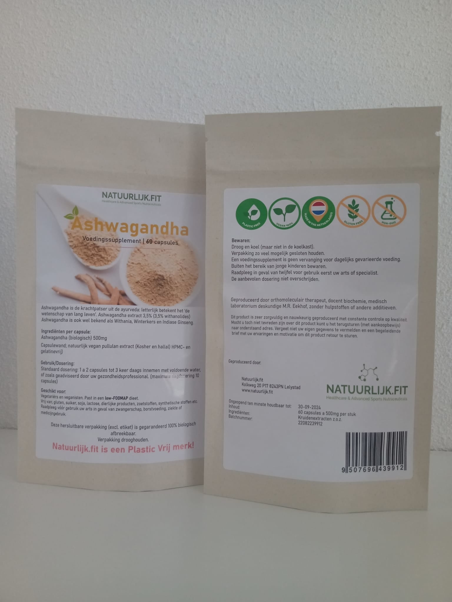 Ashwagandha Biologisch 500mg - NowVitamins - Natuurlijk.fit - 9507696439912