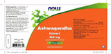 Ashwagandha Extract 450 mg - NowVitamins - NOW Foods - 733739146342