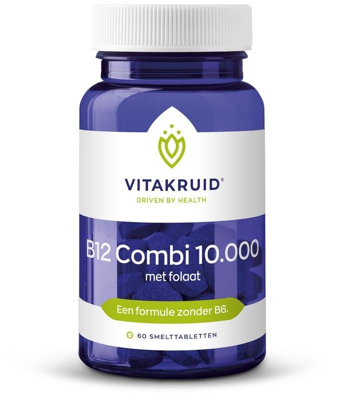 B12 Combi 10.000 met folaat - NowVitamins - Vitakruid - 8717438691190