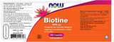 Biotine 1000 microgram - NowVitamins - NOW Foods - 733739102706