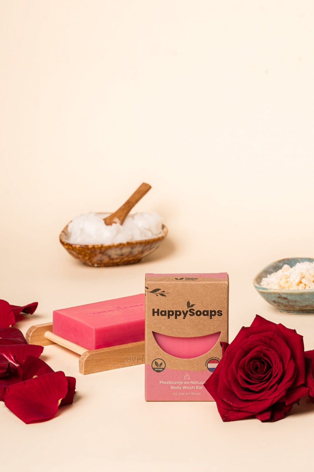 Body Wash Bar – La Vie en Rose - NowVitamins - HappySoaps - 100% plasticvrije cosmetica - 8720572971417