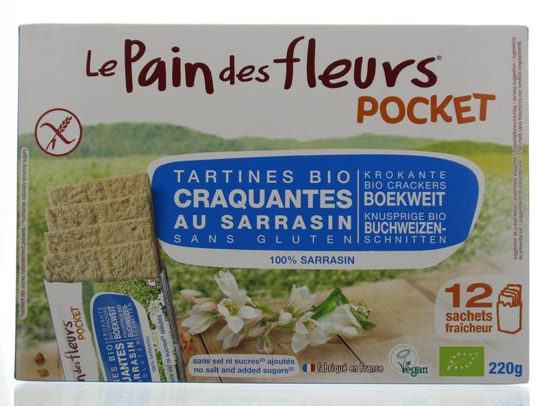 Boekweit cracker zonder zout pocket - NowVitamins - Pain Des Fleurs - 3380380080821