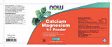Calcium & Magnesium 1:1 Poeder - NowVitamins - NOW Foods - 733739146021