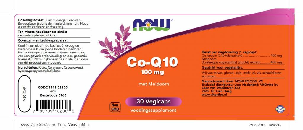 CoQ10 100 mg met Meidoorn - NowVitamins - NOW Foods - 733739102003