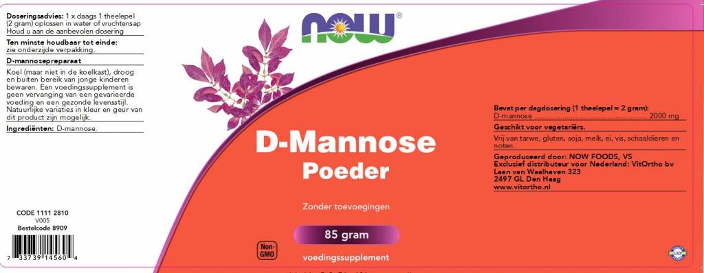 D-Mannose Poeder - NowVitamins - NOW Foods - 733739145604