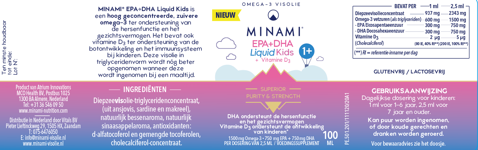 EPA & DHA liquid kids - NowVitamins - Minami - 8713975500469