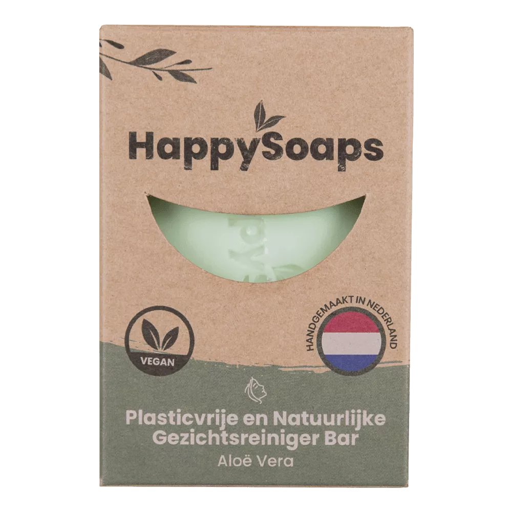 Gezichtsreiniger Bar – Aloë Vera - NowVitamins - HappySoaps - 100% plasticvrije cosmetica - 8720256109525