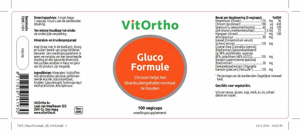 Gluco formule - NowVitamins - VitOrtho - 8717056141930