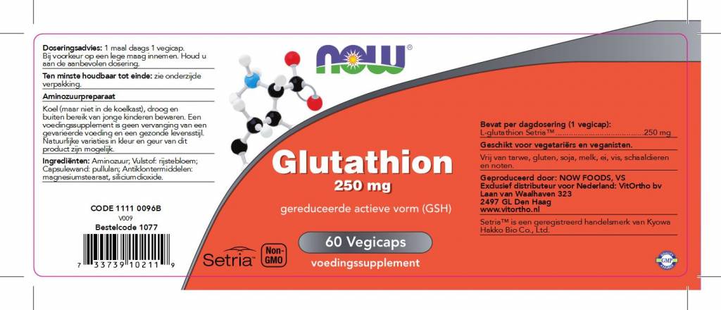 Glutathion 250 mg. - NowVitamins - NOW Foods - 733739102119