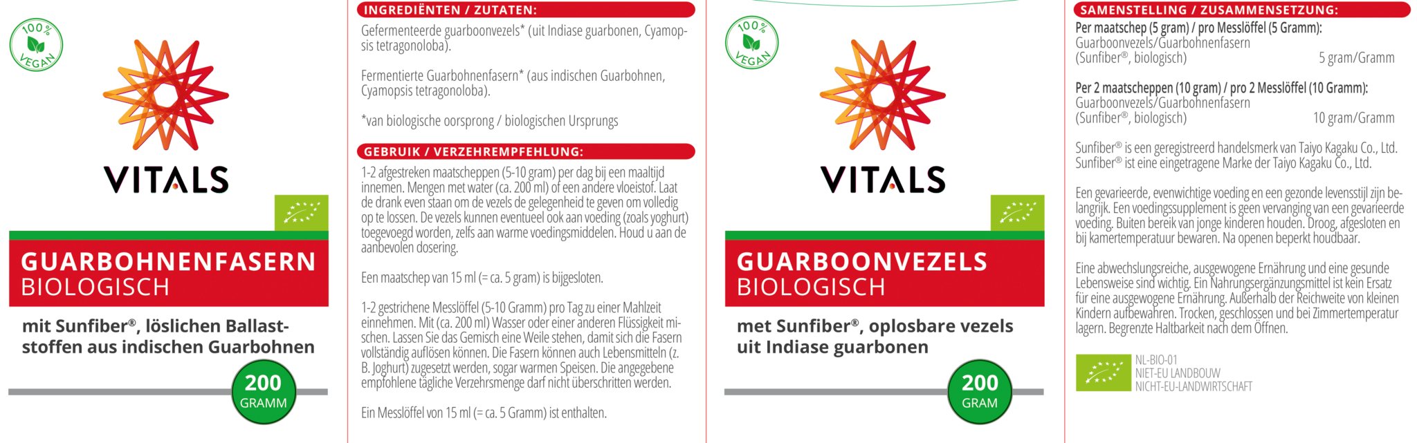 Guarboonvezels bio - NowVitamins - Vitals - 8716717004362