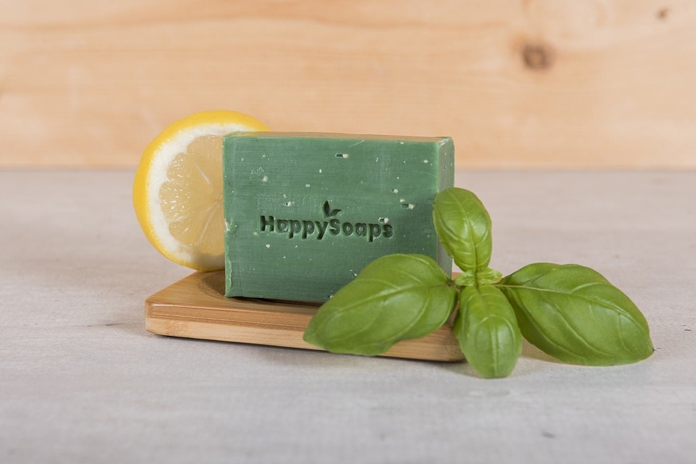 Happy Body Bar - Citroen en Basilicum - NowVitamins - HappySoaps - 100% plasticvrije cosmetica - 8720256109242