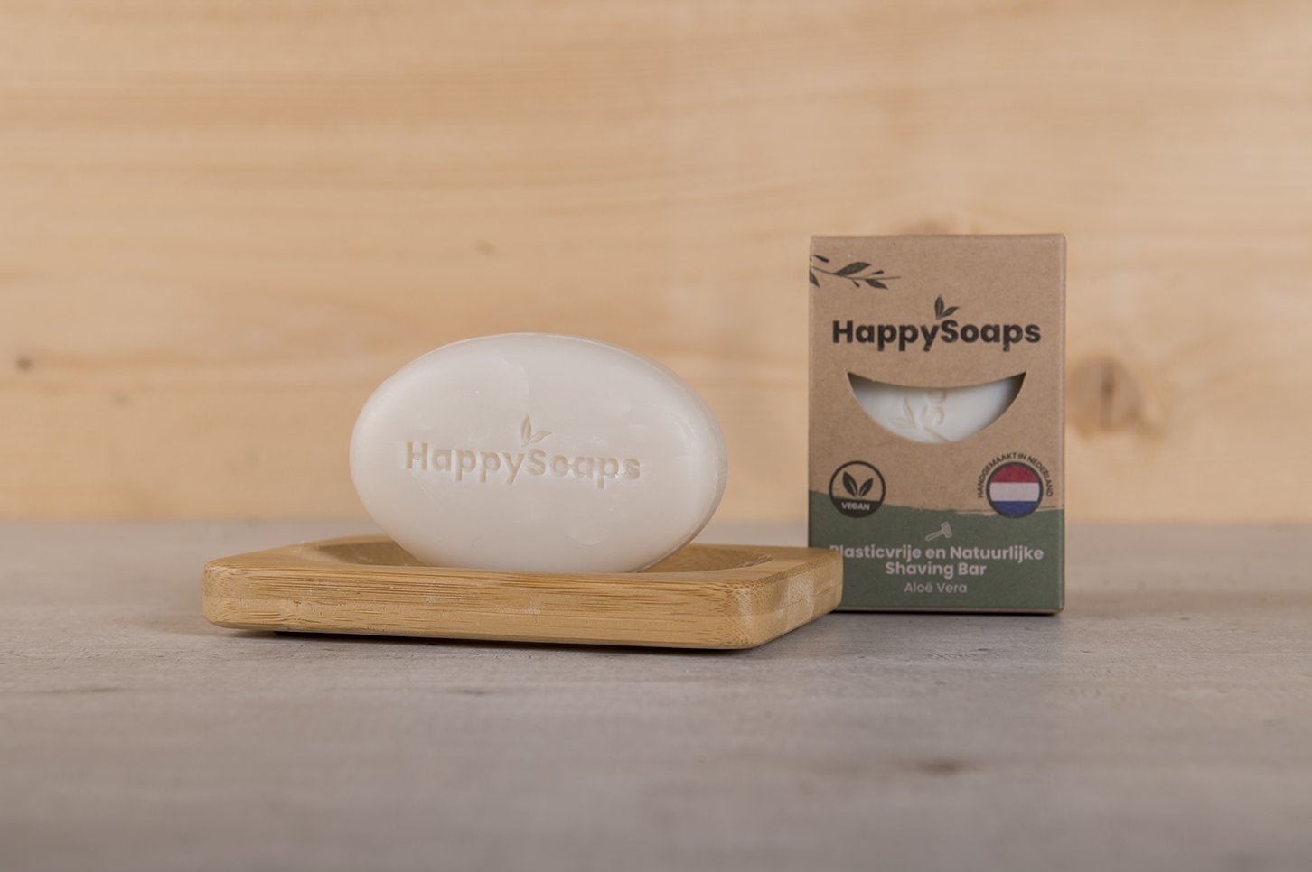 Happy Shaving Bar Aloë Vera - NowVitamins - HappySoaps - 100% plasticvrije cosmetica - 8720256109457
