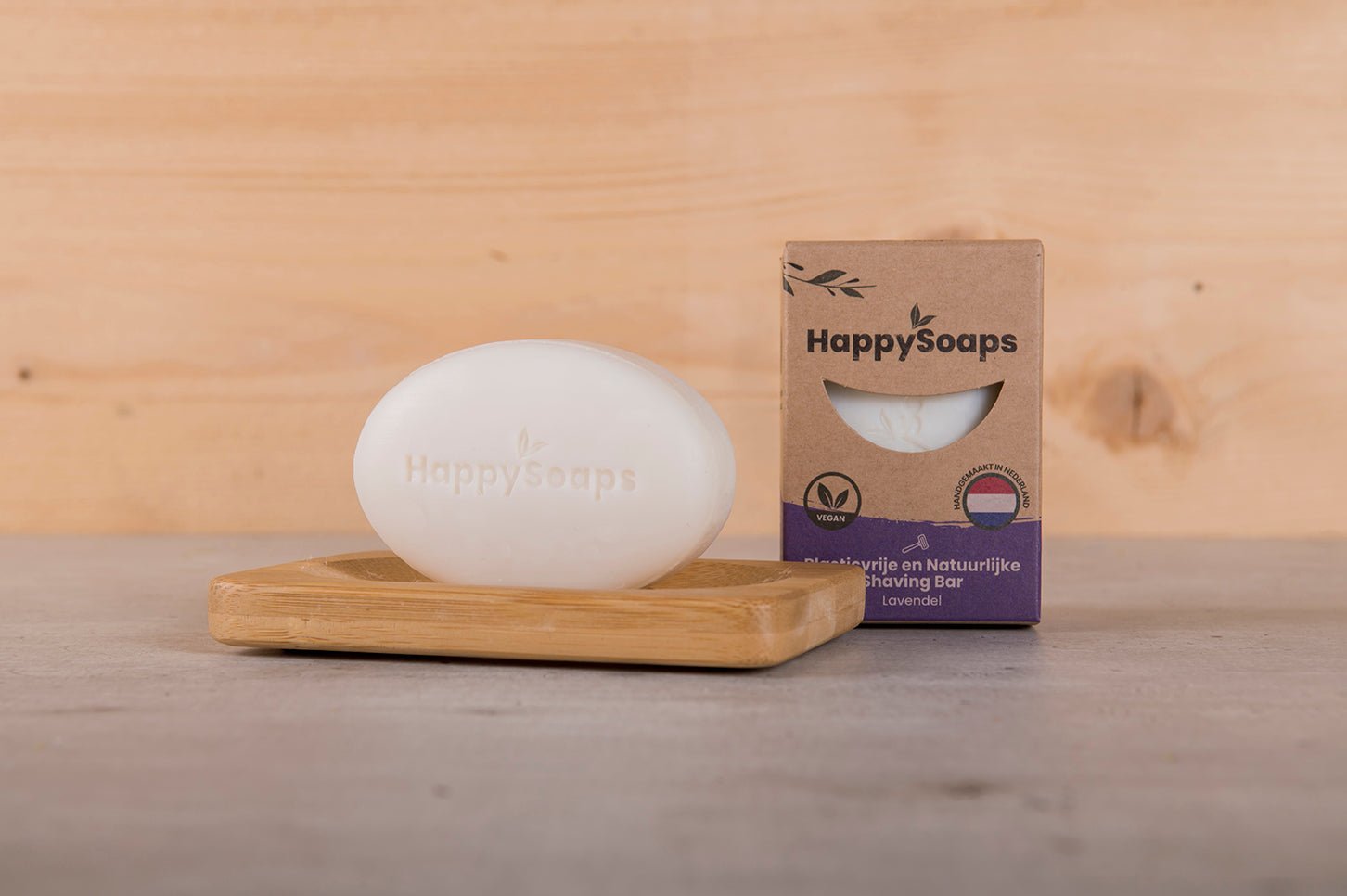 Happy Shaving Bar Lavendel - NowVitamins - HappySoaps - 100% plasticvrije cosmetica - 8720256109488