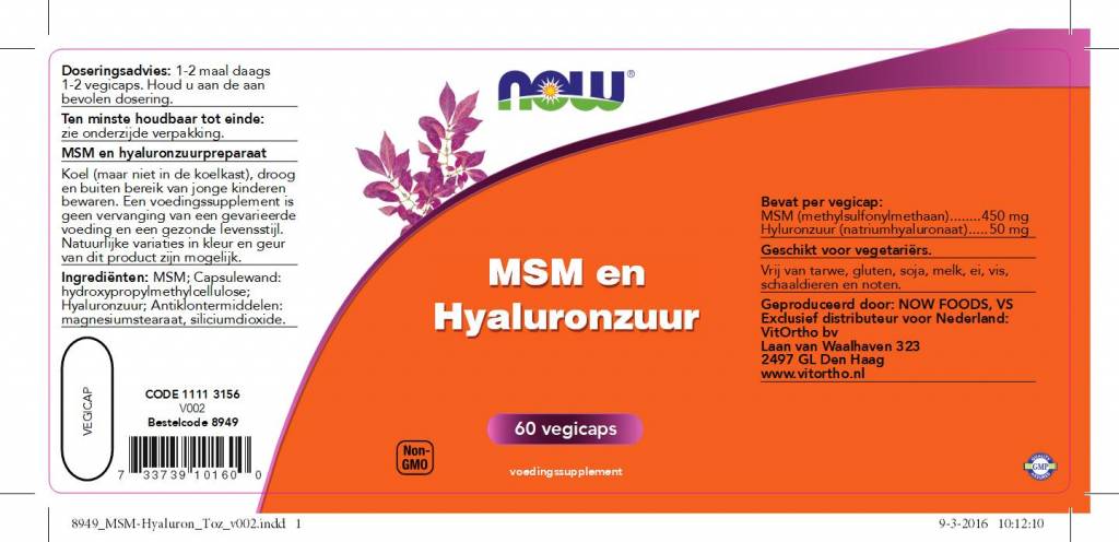 Hyaluronzuur met MSM - NowVitamins - NOW Foods - 733739101600