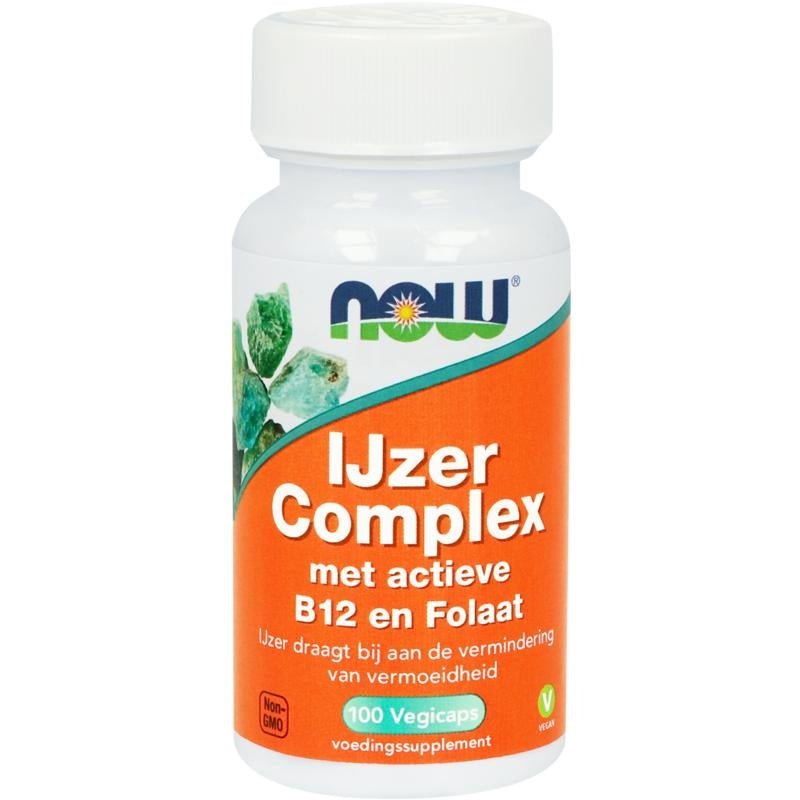 IJzer Complex met actieve B12 en Folaat - NowVitamins - NOW Foods - 733739105905