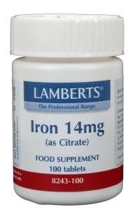 IJzer (iron) citraat 14 mg - NowVitamins - Lamberts - 5055148401931