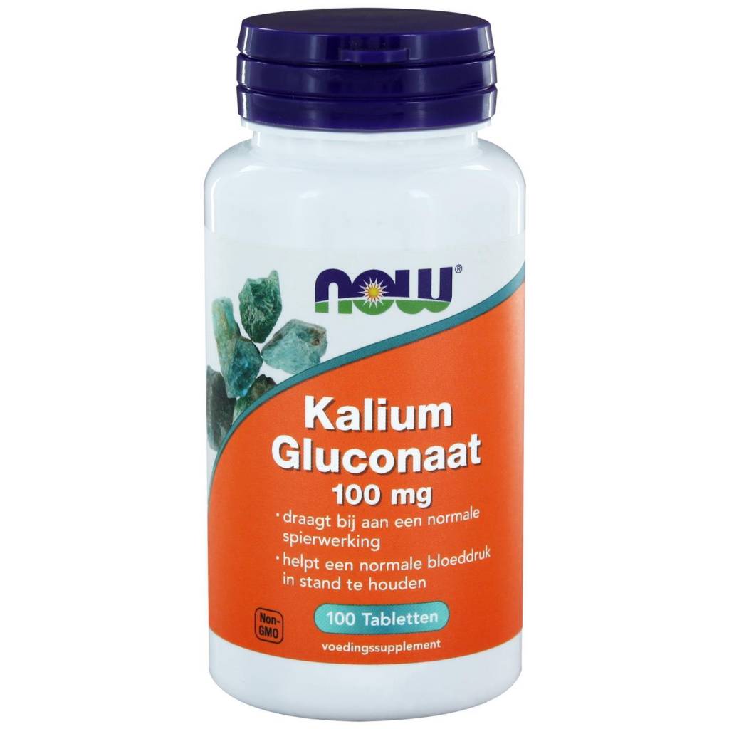 Kalium Gluconaat 100 mg - NowVitamins - NOW Foods - 733739102256