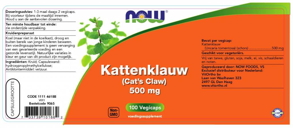 Kattenklauw 500 mg - NowVitamins - NOW Foods - 733739101662