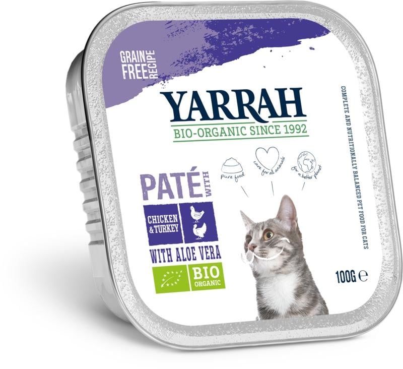 Kattenvoer pate met kip en kalkoen bio - NowVitamins - Yarrah - 8714265973154