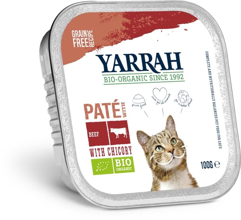 Kattenvoer pate met rund en kip bio - NowVitamins - Yarrah - 8714265973147