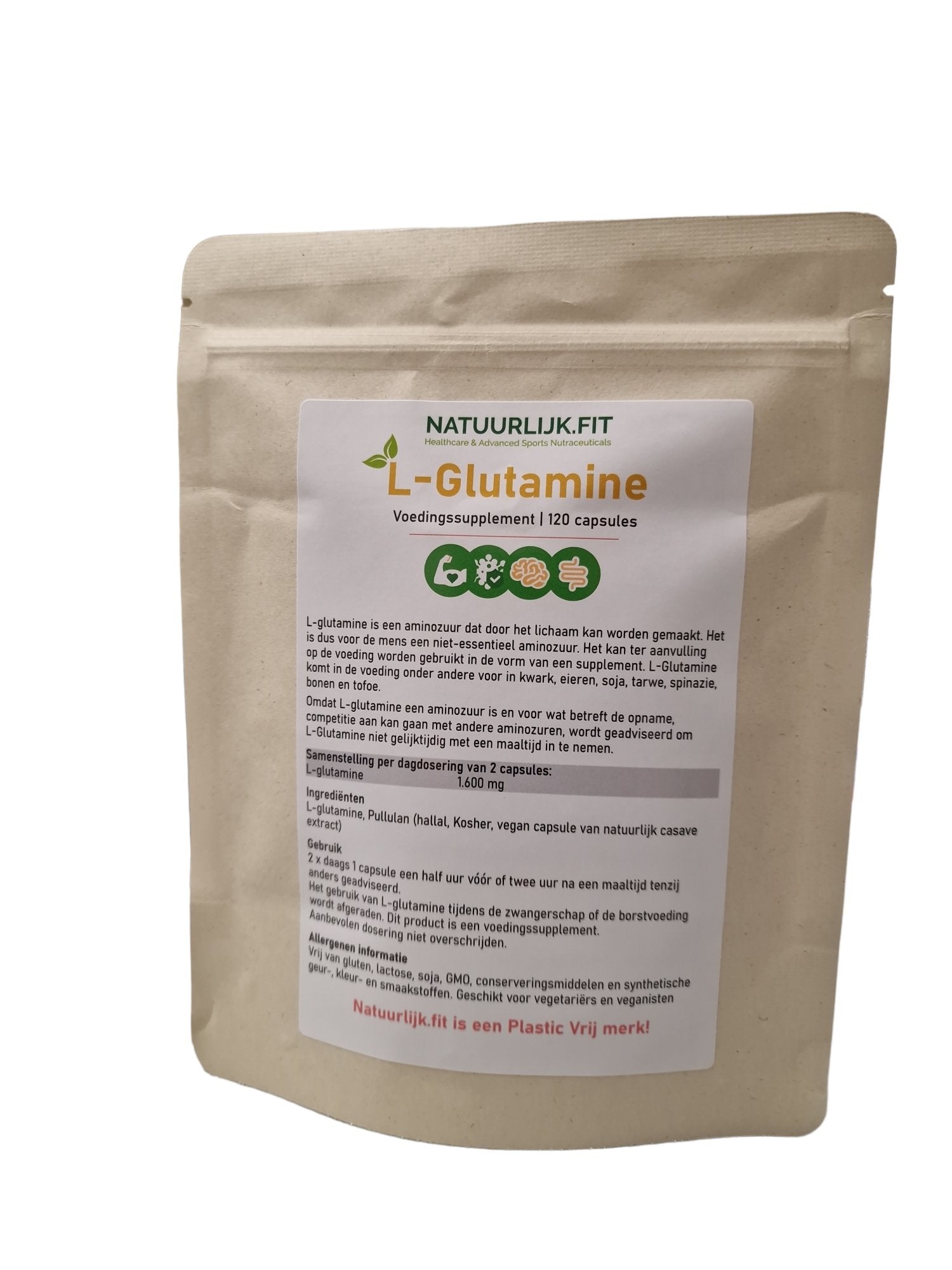 L-Glutamine capsules 800mg - NowVitamins - Natuurlijk.fit - 7442142032014