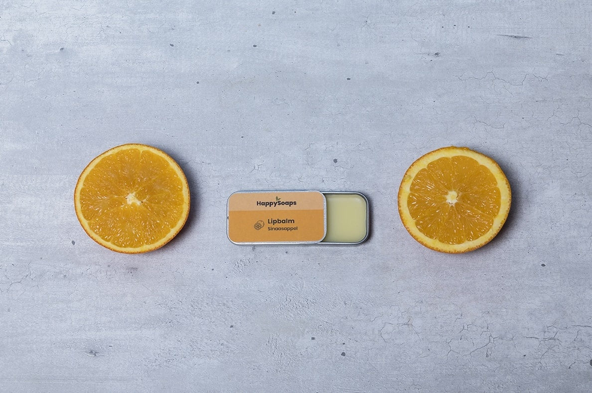 Lipbalm – Sinaasappel - NowVitamins - HappySoaps - 100% plasticvrije cosmetica - 8720256109822