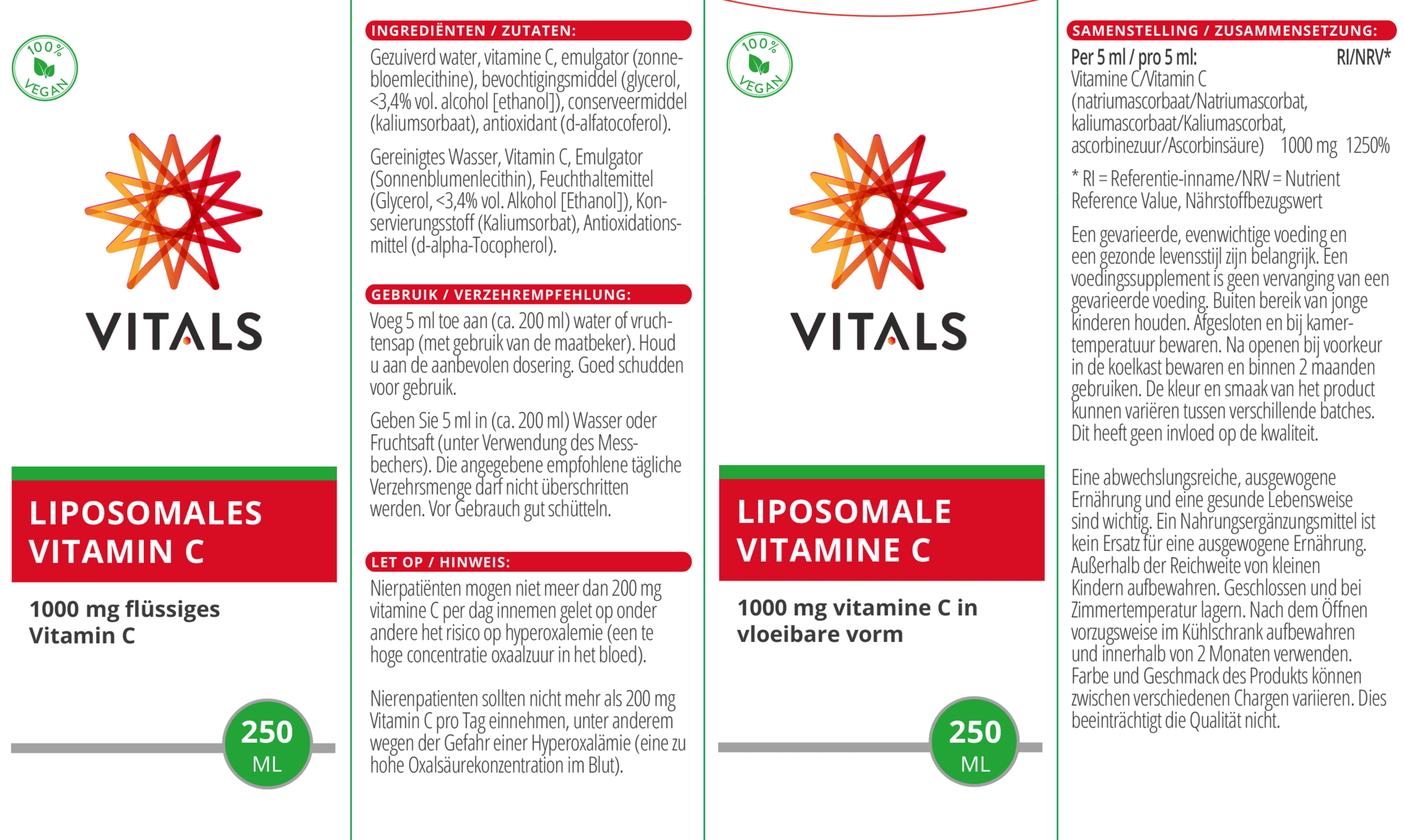 Liposomale vitamine C - NowVitamins - Vitals - 8716717004164