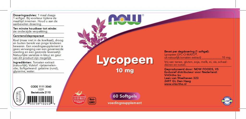 Lycopeen 10 mg - NowVitamins - NOW Foods - 733739102409