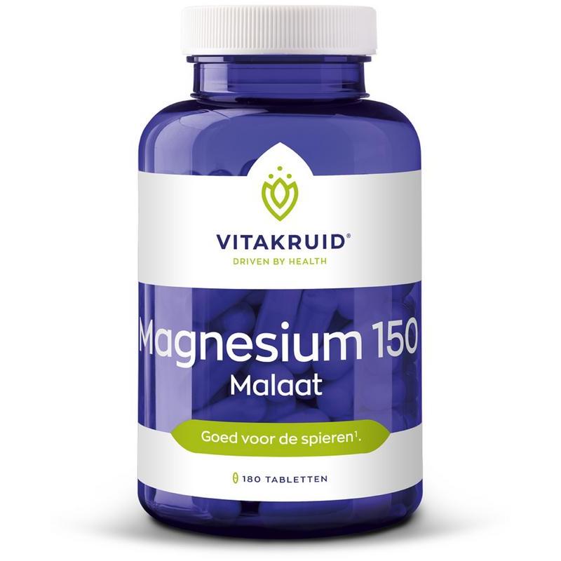 Magnesium 150 malaat 180 tabletten - NowVitamins - Vitakruid - 8717438692081