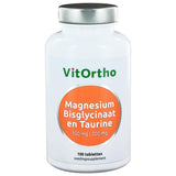 Magnesium Bisglycinaat 100 mg en Taurine - NowVitamins - VitOrtho - 8717056140469