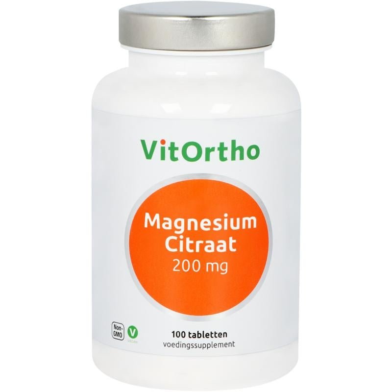 Magnesium citraat 200 mg - NowVitamins - VitOrtho - 8717056141480