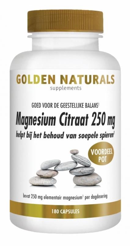 Magnesium citraat 250 mg - NowVitamins - Golden Naturals - 8718164643057
