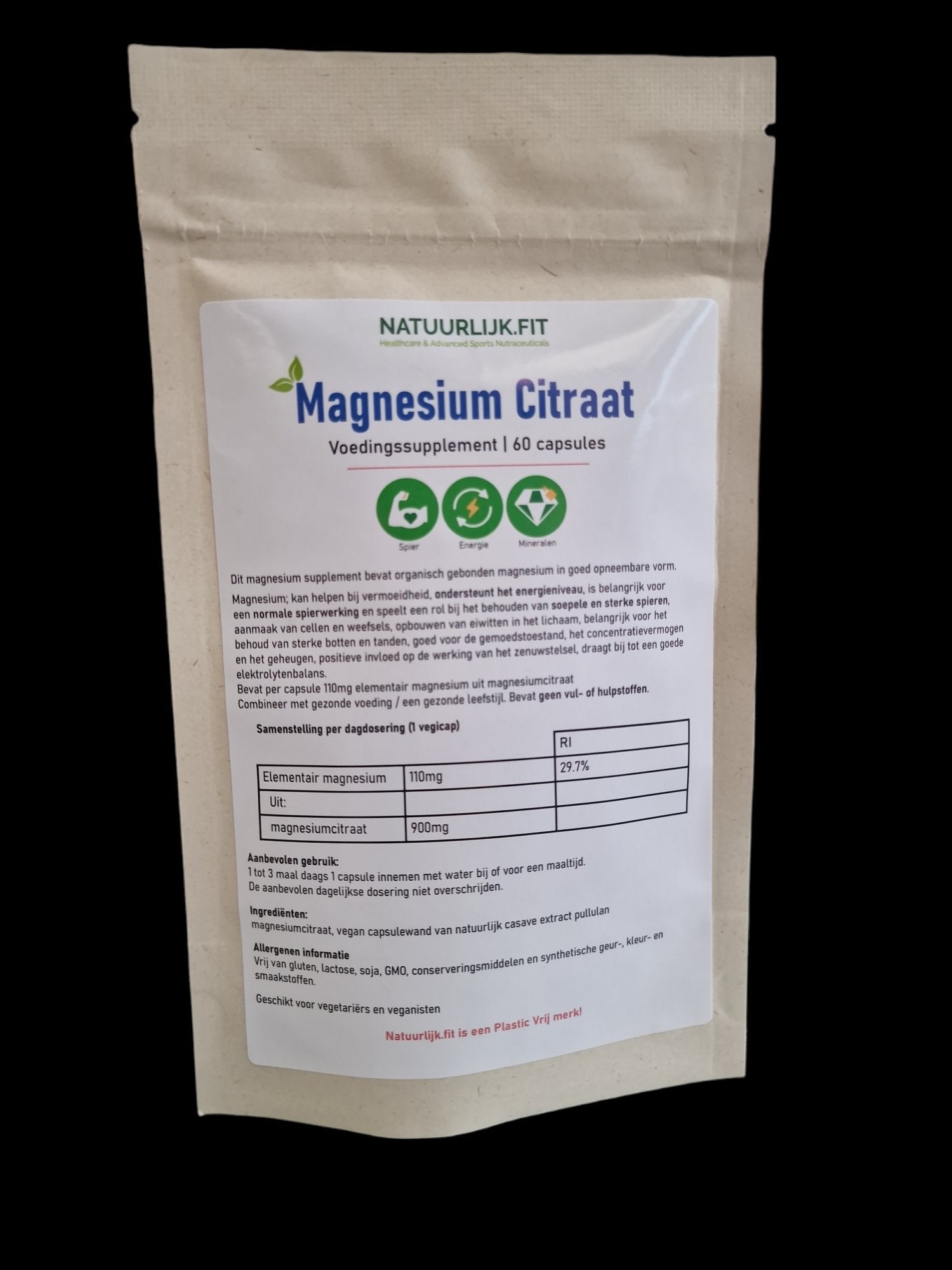 Magnesium citraat - NowVitamins - Natuurlijk.fit - 7141225582636
