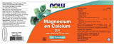 Magnesium en Calcium 2:1 - NowVitamins - NOW Foods - 733739102218