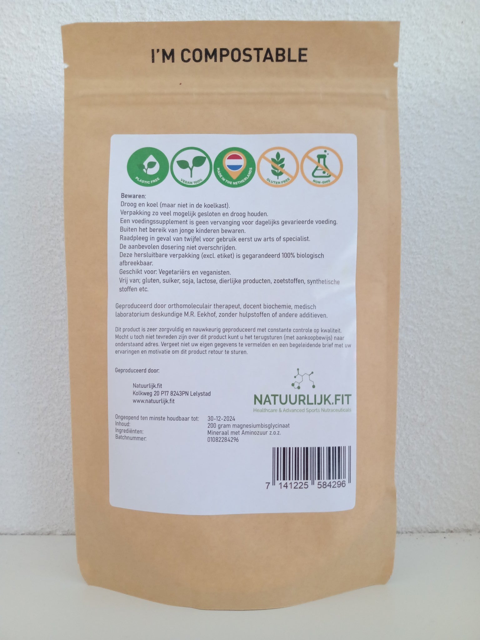 Magnesiumbisglycinaat poeder - NowVitamins - Natuurlijk.fit - 7141225584296