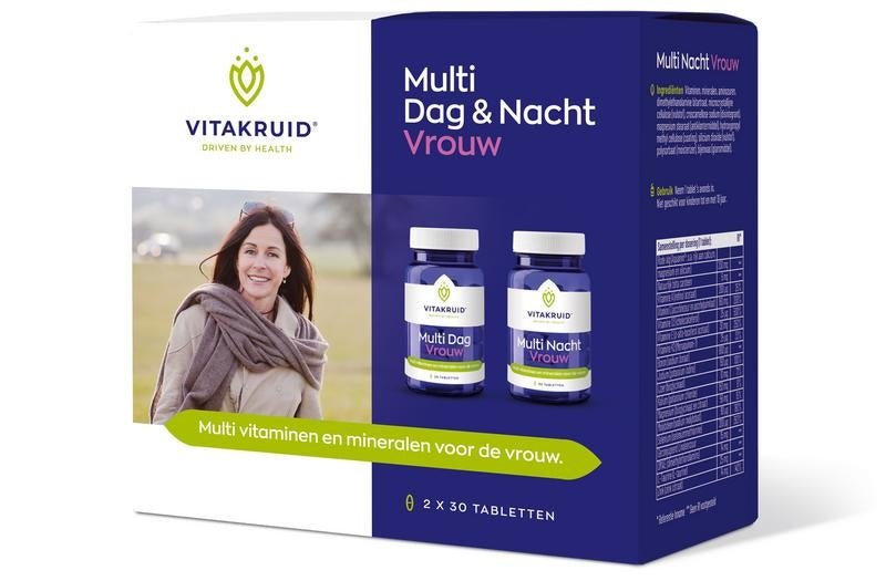 Multi dag & nacht vrouw - NowVitamins - Vitakruid - 8717438691114