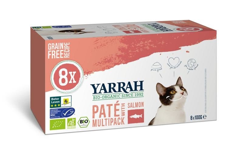Multipack kat met pate en zalm bio - NowVitamins - Yarrah - 8714265977060