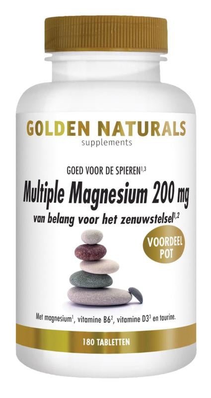 Multiple magnesium 200 mg - NowVitamins - Golden Naturals - 8718164647604