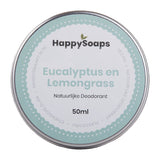 Natuurlijke Deodorant - Eucalyptus en Lemongrass - NowVitamins - HappySoaps - 100% plasticvrije cosmetica - 8720256109044