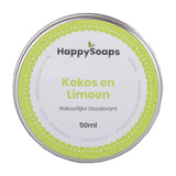 Natuurlijke Deodorant - Kokos en Limoen - NowVitamins - HappySoaps - 100% plasticvrije cosmetica - 8720256109013