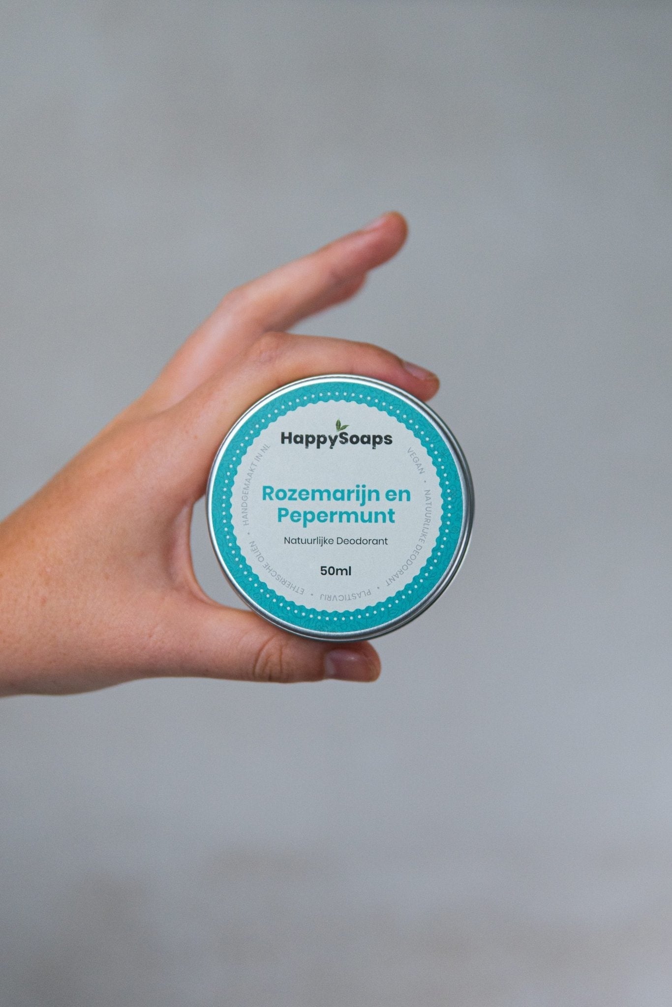 Natuurlijke Deodorant - Rozemarijn en Pepermunt - NowVitamins - HappySoaps - 100% plasticvrije cosmetica - 8720256109006